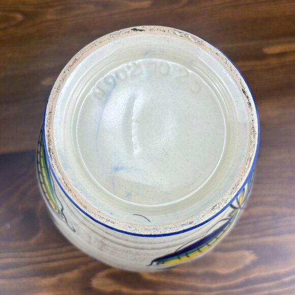 Vintage Jasba West German Vase Folk Art Pottery with Braided Handles 1960s - Picture 6 of 12